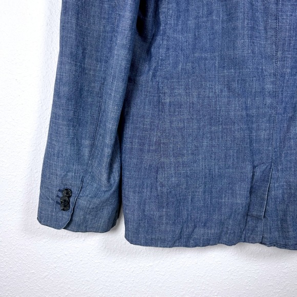 H&M Boys Chambray Blue Blazer Two Button Front Pockets Classic Style Youth 13-14 - Picture 11 of 12